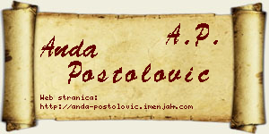 Anda Postolović vizit kartica